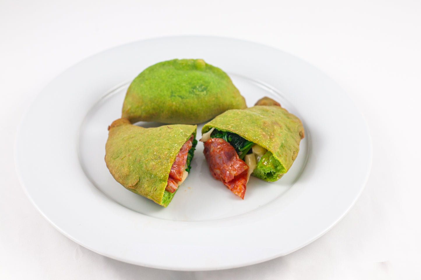 Turnip Panzerotto with Spicy Spianata, Caciocavallo and Turnip Greens