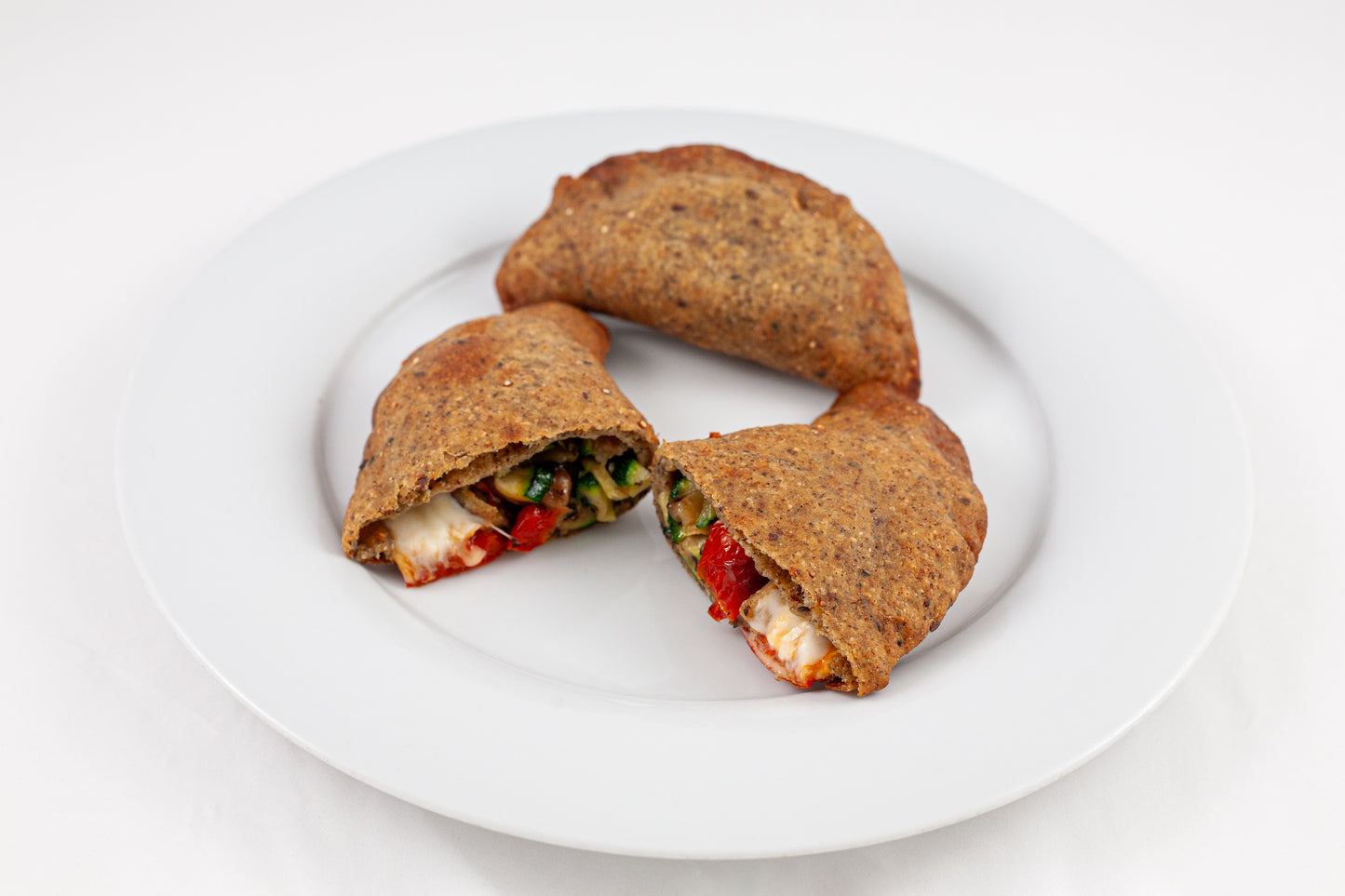 Vegetarian Cereal Panzerotto with Courgettes, Aubergines and Confit Tomatoes
