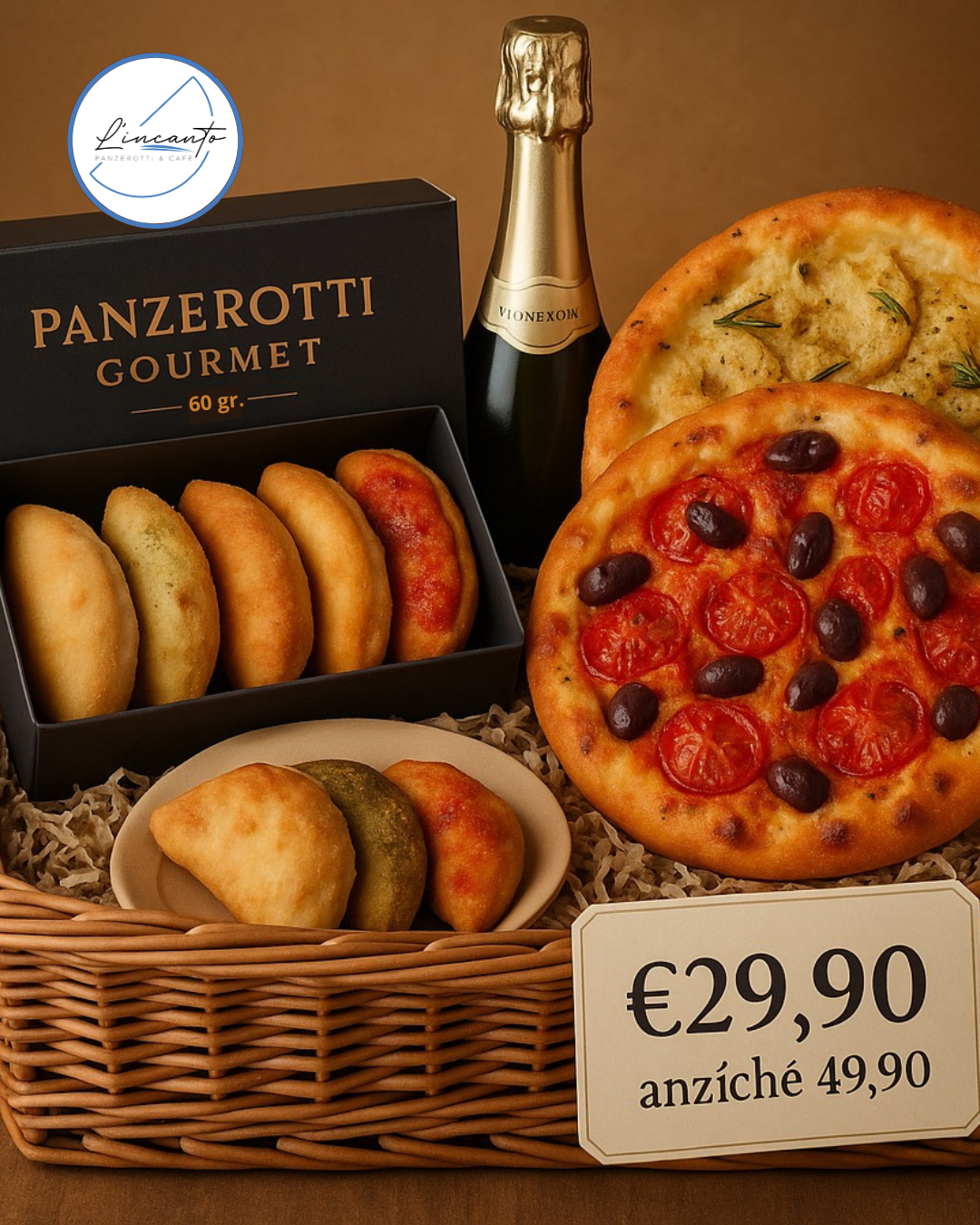 Bouquet di Panzerotti e Focacce + Prosecco a Casa Tua