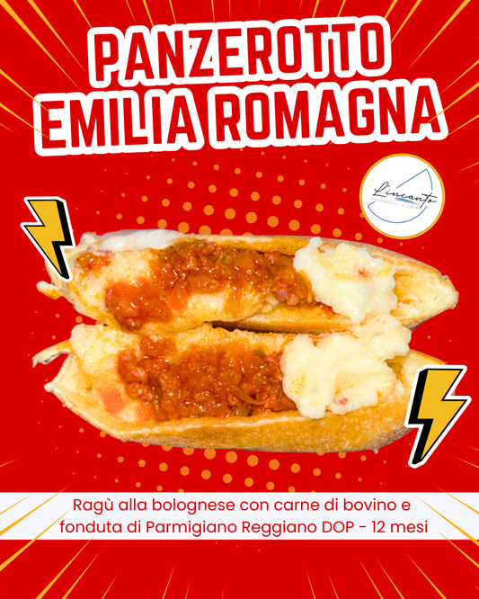 SPECIAL EDITION - Panzerotto Emilia Romagna con Ragù alla bolognese con carne di bovino e fonduta di Parmigiano Reggiano DOP - 12 mesi