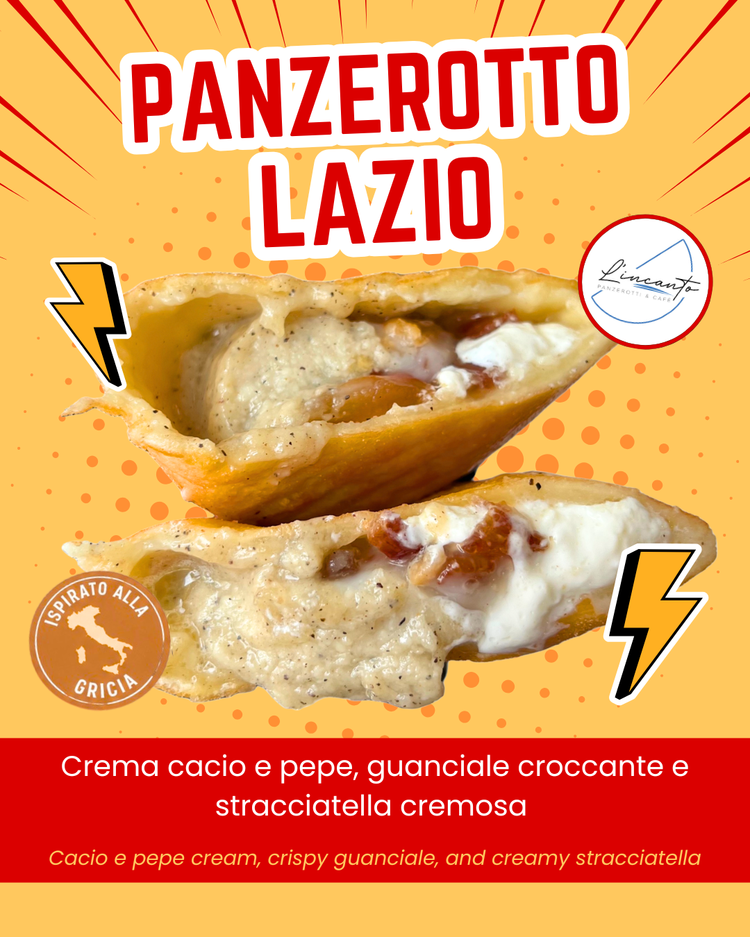 SPECIAL EDITION - Campania Panzerotto with Friarielli Dough, Nerano Zucchini Cream, Provolone del Monaco Fondue and Basil